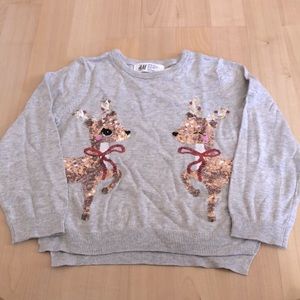 H&M Sequin Reindeer Sweater